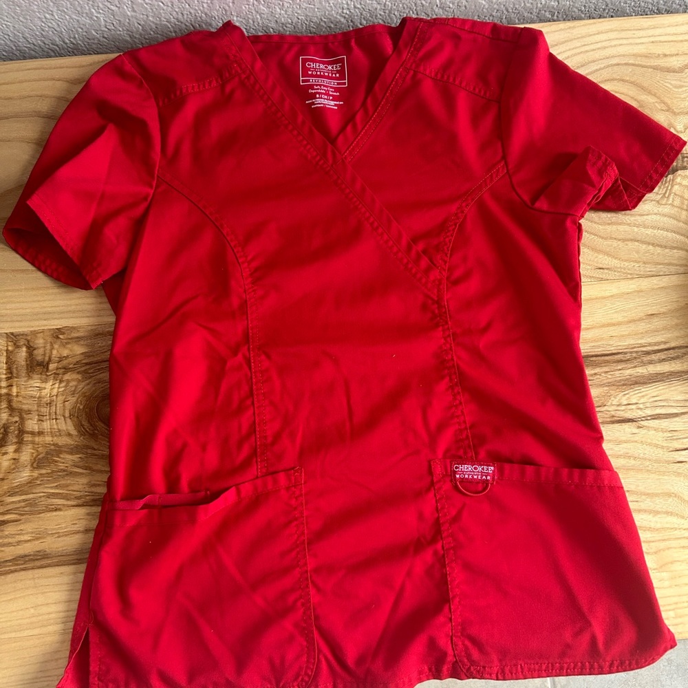Red Cherokee Revolution Scrub Top